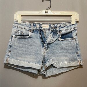 PacSun Denim Blue Frayed Hem Jean Shorts